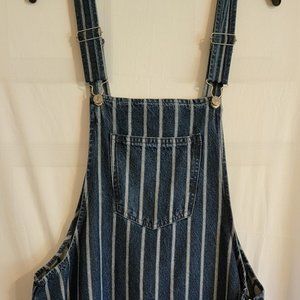 Plus size mini denim overalls